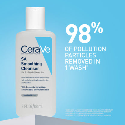 CeraVe SA Smoothing Cleanser For Dry, Rough & Bumpy Skin, Face Wash With Salicylic Acid & Ceramides