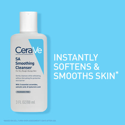 CeraVe SA Smoothing Cleanser For Dry, Rough & Bumpy Skin, Face Wash With Salicylic Acid & Ceramides