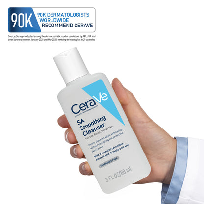 CeraVe SA Smoothing Cleanser For Dry, Rough & Bumpy Skin, Face Wash With Salicylic Acid & Ceramides