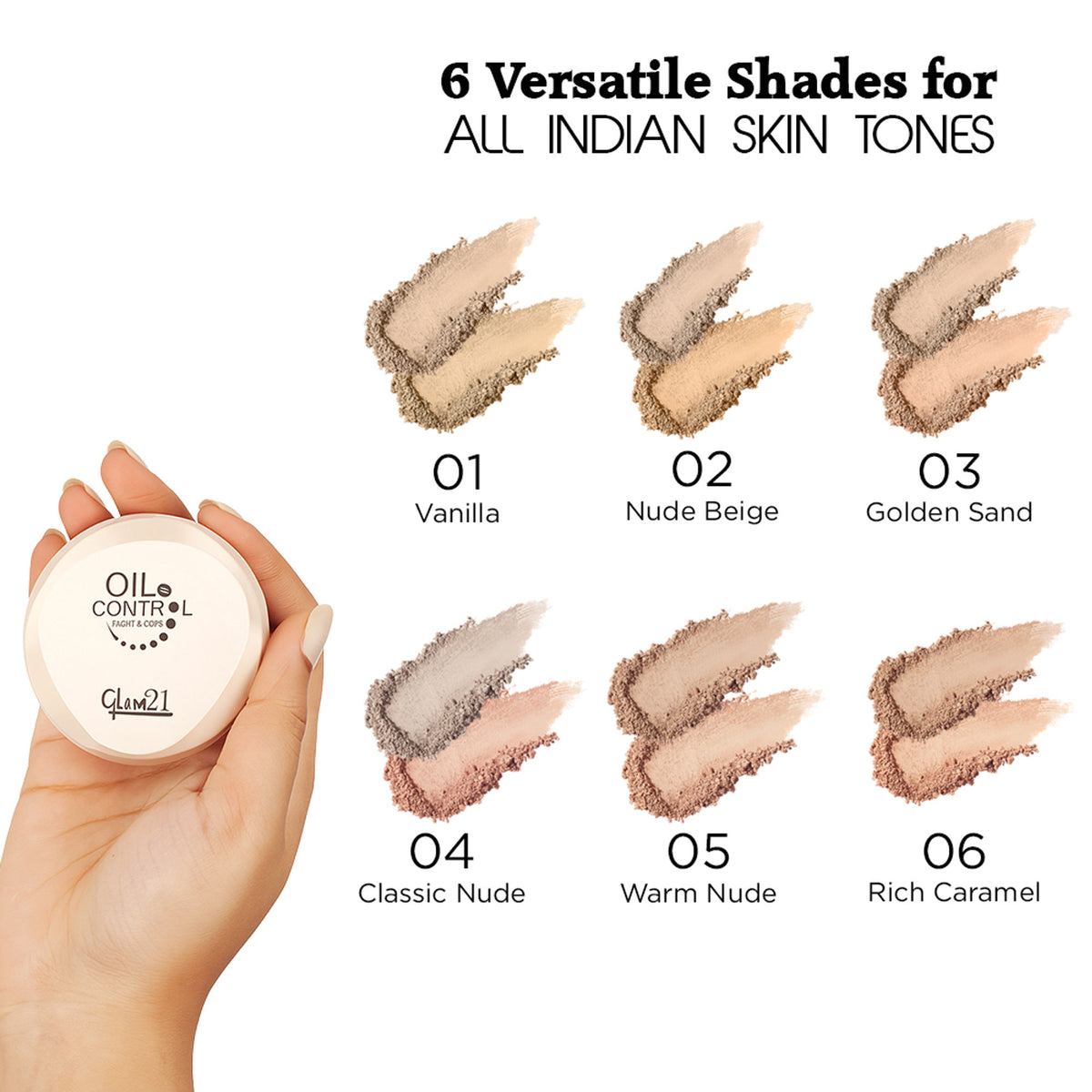 GLAM21 Oil Control Sleek & Soft Duo Compact - Nude Beige 02