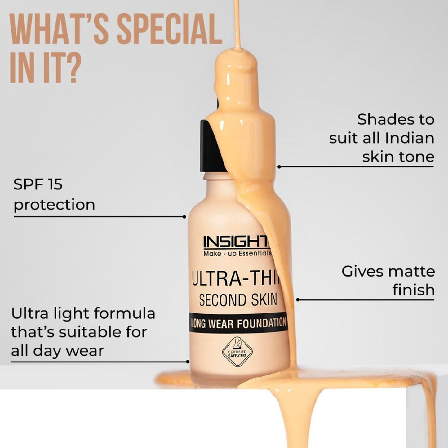 Insight Cosmetics Ultra-Thin Second Skin Long Wear Foundation - MN16