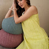 Dhiyona IE Striped V-Neck Pure Cotton Straight Tunic With Trouser