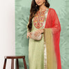 Indyancart VA Women's Ethnic Motifs Embroidered Mirror Work Kurta with Trousers & With Dupatta