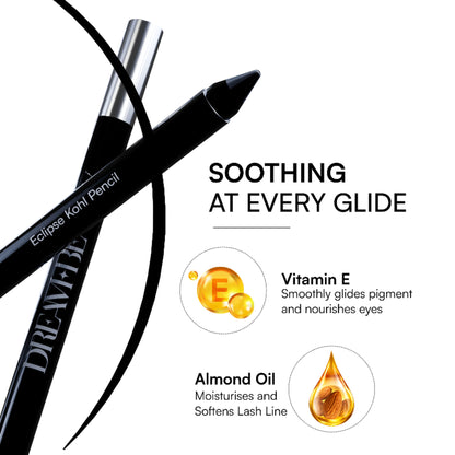 Dream Beauty Eclipse Kohl Pencil, Waterproof, Smudgeproof Kajal, Lasts Upto 12Hr - Space Black