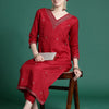 Dhiyona IE Ethnic Motifs Embroidered Regular Thread Work Kurta With Trousers