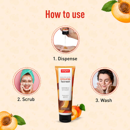 Sirona Natural Exfoliating Face Wash With Apricot & Flaxseed Extracts To Reduce Blemishes & Acne