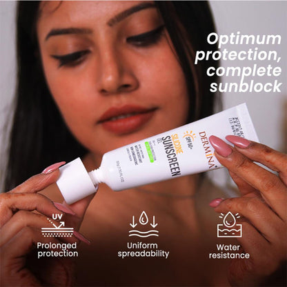 DERMINA SPF 50 Silicone Sunscreen Gel With PA+++ UVA/UVB, Matte Finish Non-Comedogenic - All Skin Type