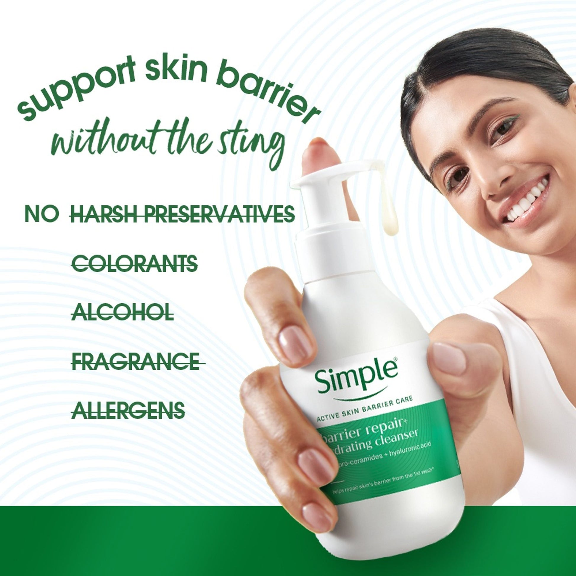 SIMPLE Active Skin Barrier Care, with 11% Ceramide Boosters for Sensitive Skin