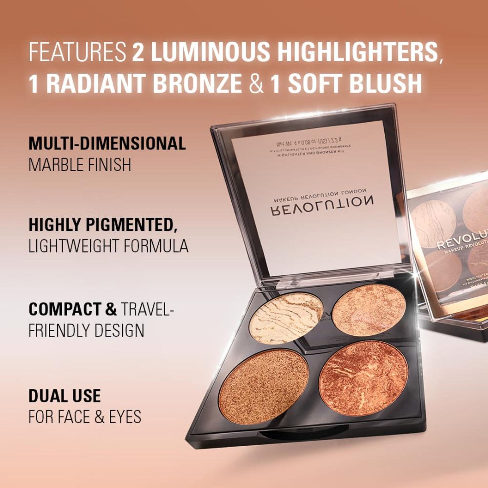 Makeup Revolution Highlighter Cheek Kit - Don't Hold Back