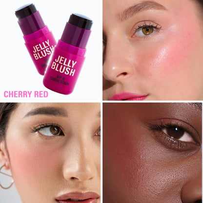 Makeup Revolution Jelly Blush Stick Lip and Cheek Stain - Cherry Red