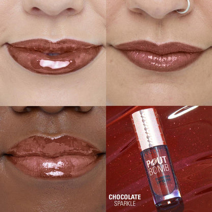 Makeup Revolution Pout Bomb Shimmer Lip Gloss - Chocolate Sparkle