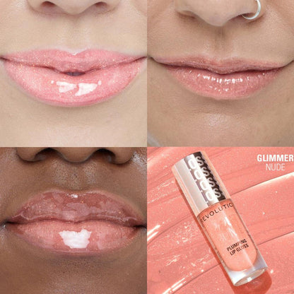Makeup Revolution Pout Bomb Shimmer Lip Gloss - Glimmer Nude