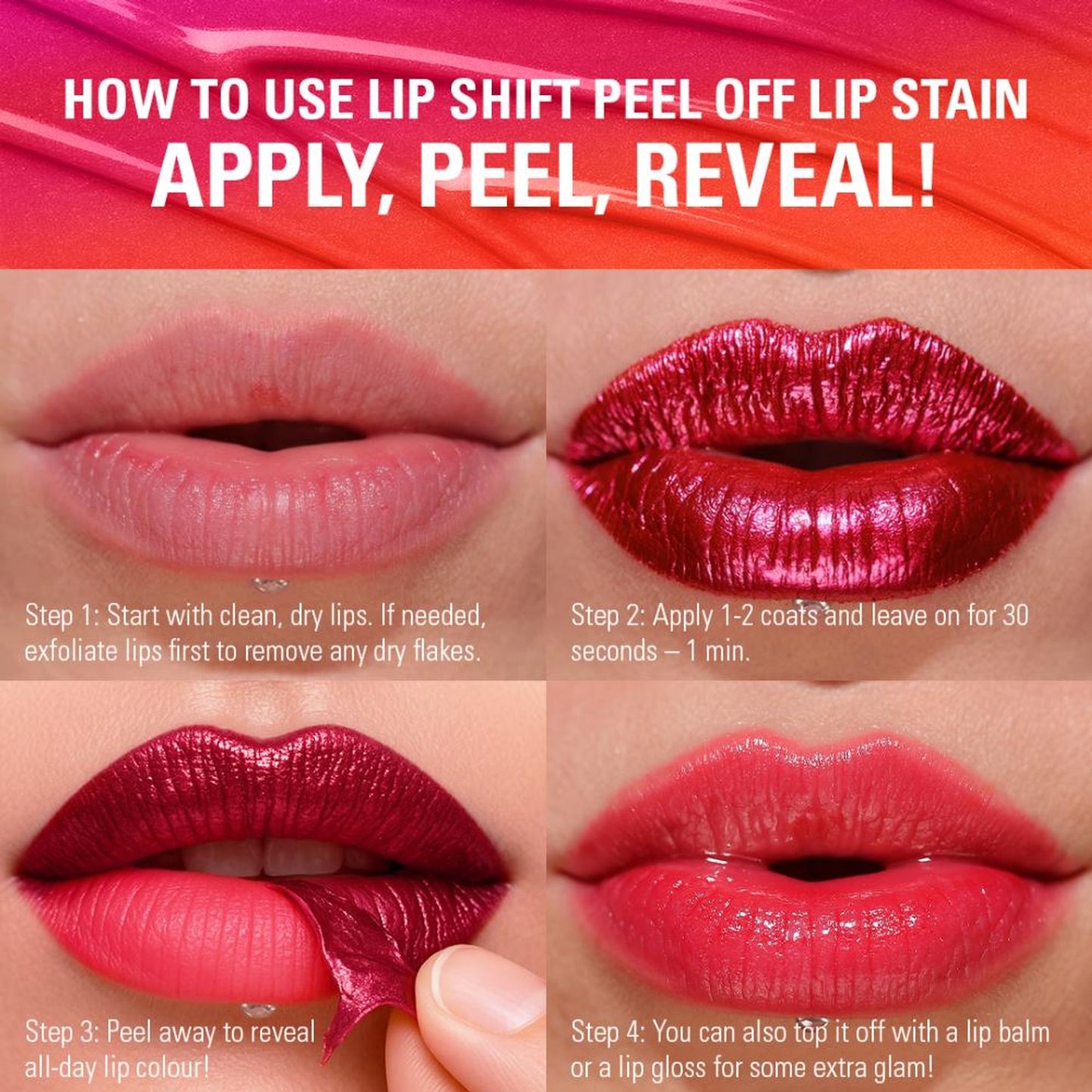 Makeup Revolution Sunset Shift Peel Off Lip - Stain Flushed Pink
