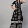 Dhiyona SN Women's Ethnic Motifs Printed Pure Cotton A Line Kurta With Palazzos