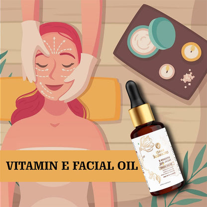 Khadi Organique Vitamin E Facial Oil for Radiant & Glowing Skin, Remove Acne Scars & Marks