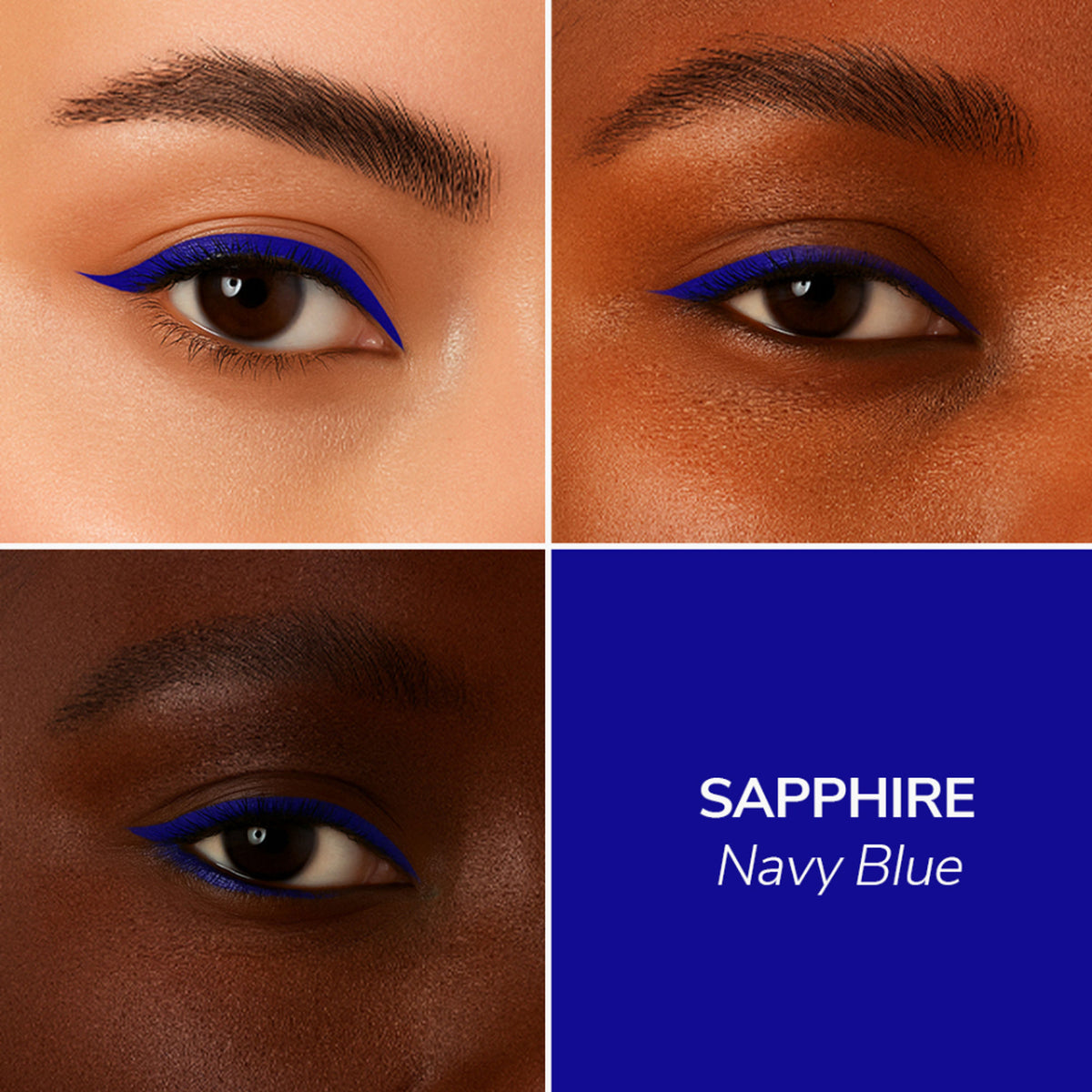 LoveChild Masaba Sapphire 24-hour smudge-proof liquid eyeliner with bold blue color and precise applicator.
