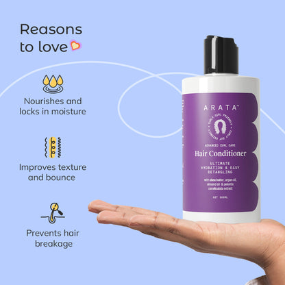 Arata Advanced Curl Care Hair Conditioner, Ultimate Hydration & Easy Detangling, Soft & Bouncy Curls