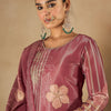 Dhiyona IE Floral Printed Sequinned Straight Kurta With Trousers And Dupatta