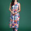 Indyancart IE Floral Printed V-Neck Straight Pure Cotton Kurta With Trousers