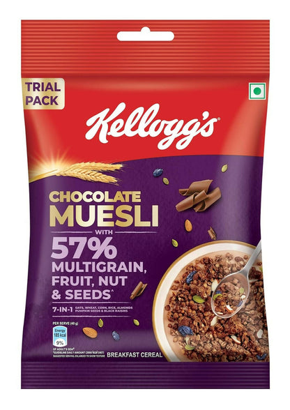 New Kellogg's Chocolate Muesli 57% Multigrain, Fruit, Nut & Seeds - Indyancart