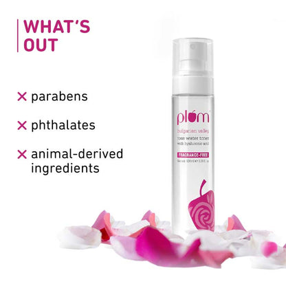Plum Bulgarian Valley Rose Water Alcohol-Free Spray Toner With Hyaluronic Acid- Hydrates & Refreshes