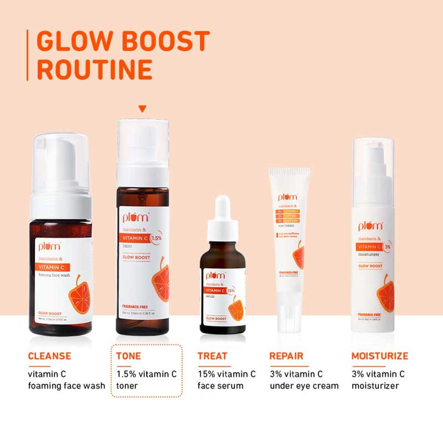 Plum 1.5% Vitamin C Alcohol-Free Spray Toner With Mandarin & Witch Hazel For Glow Boost & Open Pores