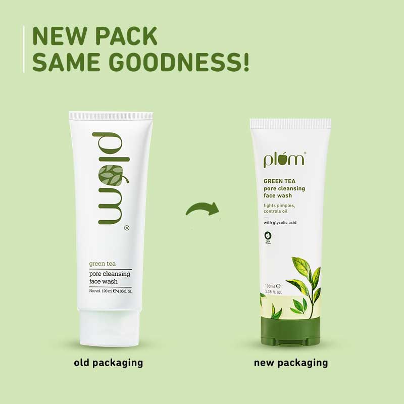 Plum Green Tea Pore Cleansing Face Wash With Glycolic Acid - Fights Acne & Oil For Clear Skin - Indyancart