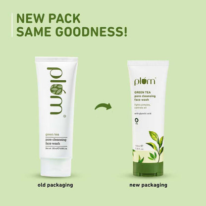 Plum Green Tea Pore Cleansing Face Wash With Glycolic Acid - Fights Acne & Oil For Clear Skin - Indyancart