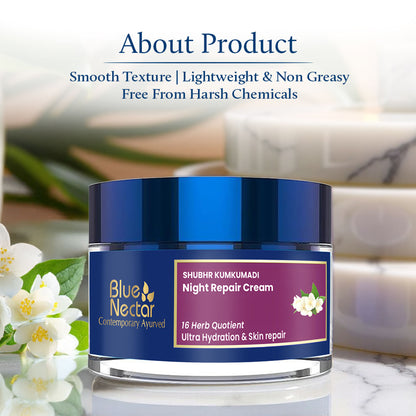 Blue Nectar Night Repair Cream for Ultra Hydration & Skin Repair