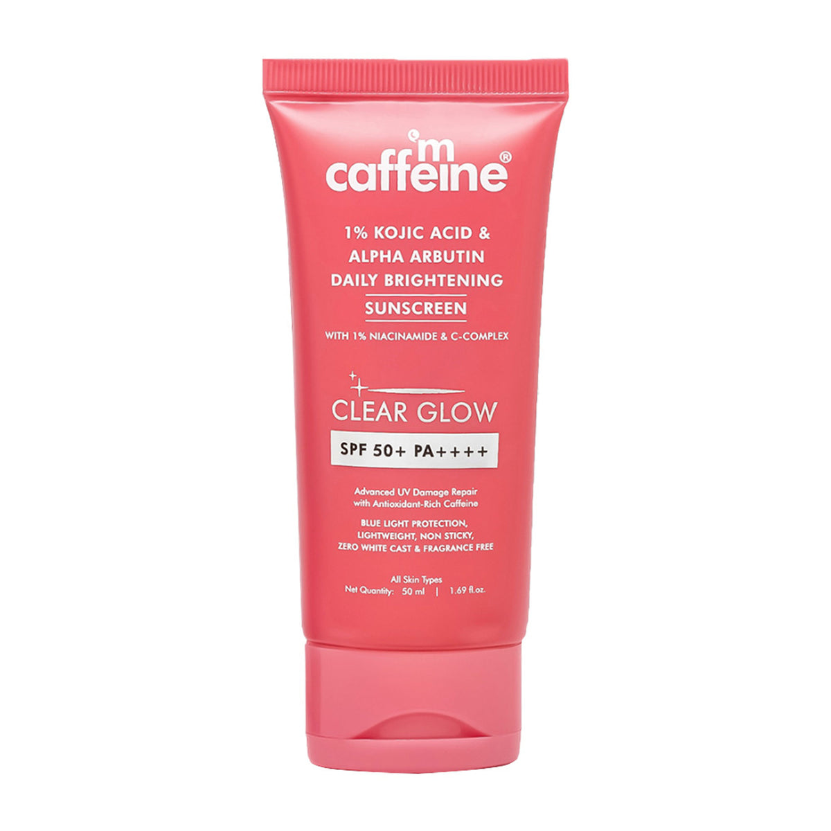 MCaffeine CLEAR GLOW 1% Kojic Acid Alpha Arbutin Daily Brightening Sunscreen