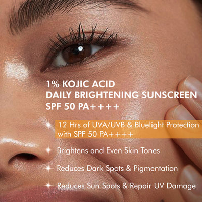 MCaffeine CLEAR GLOW 1% Kojic Acid Alpha Arbutin Daily Brightening Sunscreen