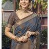 Dhiyona GR Women's Yashomati Anchor Grey Zari Woven Design Chanderi Cotton Saree