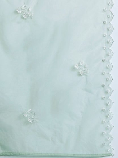 Women Floral Embroidered Regular Thread Work Kurta with Trousers & With Dupatta