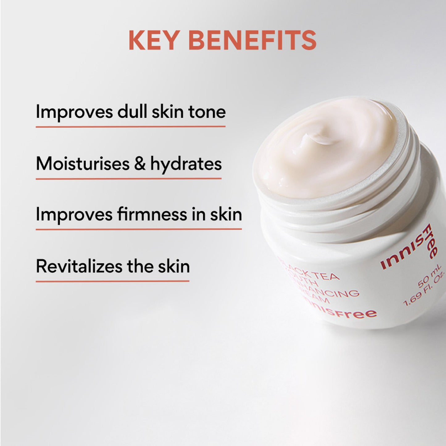 Innisfree Black Tea Youth Enhancing Cream For Anti-Aging & Improving Textured Skin