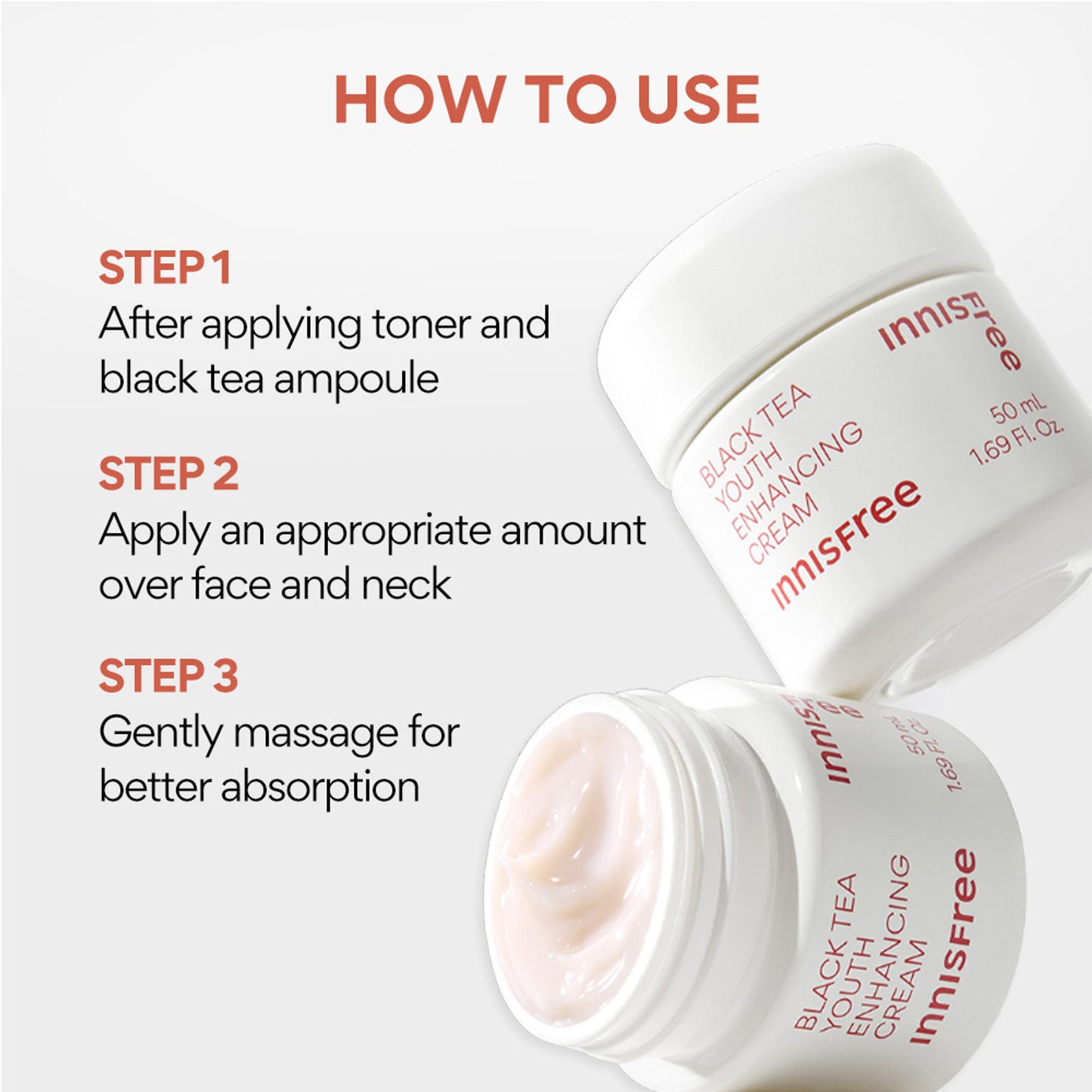 Innisfree Black Tea Youth Enhancing Cream For Anti-Aging & Improving Textured Skin