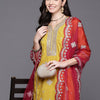 Dhiyona IE Women Ethnic Motifs Embroidered Gotta Patti Kurta with Trousers & Dupatta