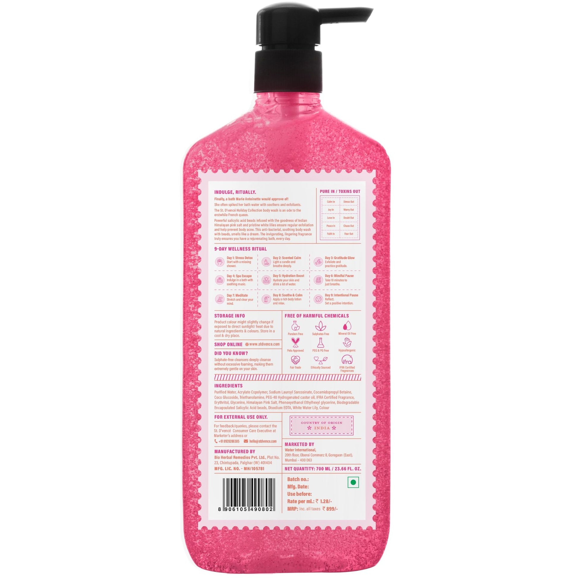 St. D'vencé Himalayan Pink Salt Body Wash