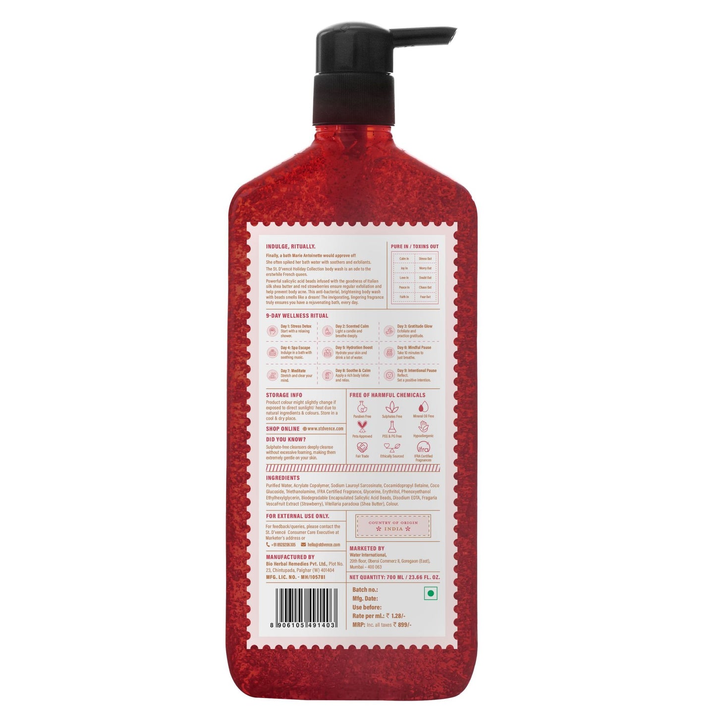 St. D'vencé The Bliss Berry Body Wash With Salicylic Acid Beads