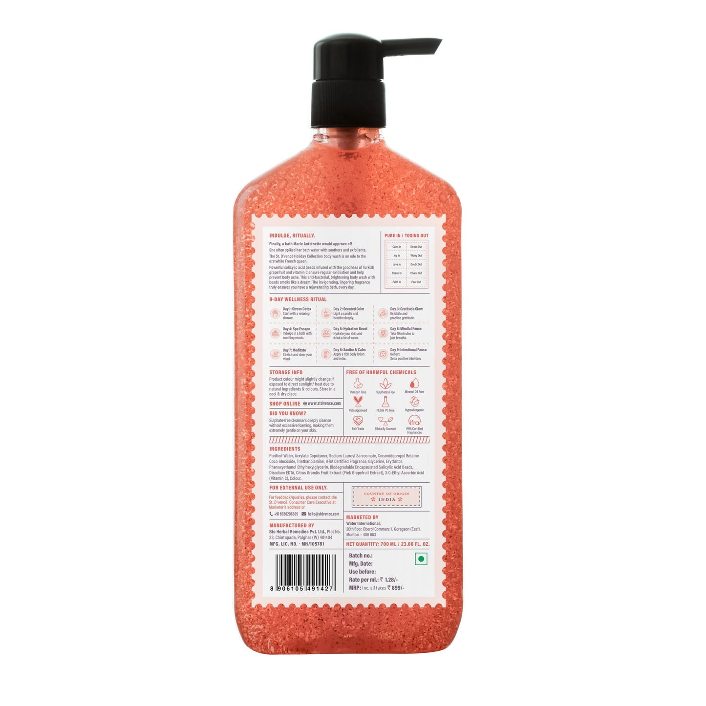 St. D'vencé The Citrus Burst Body Wash With Salicylic Acid Beads
