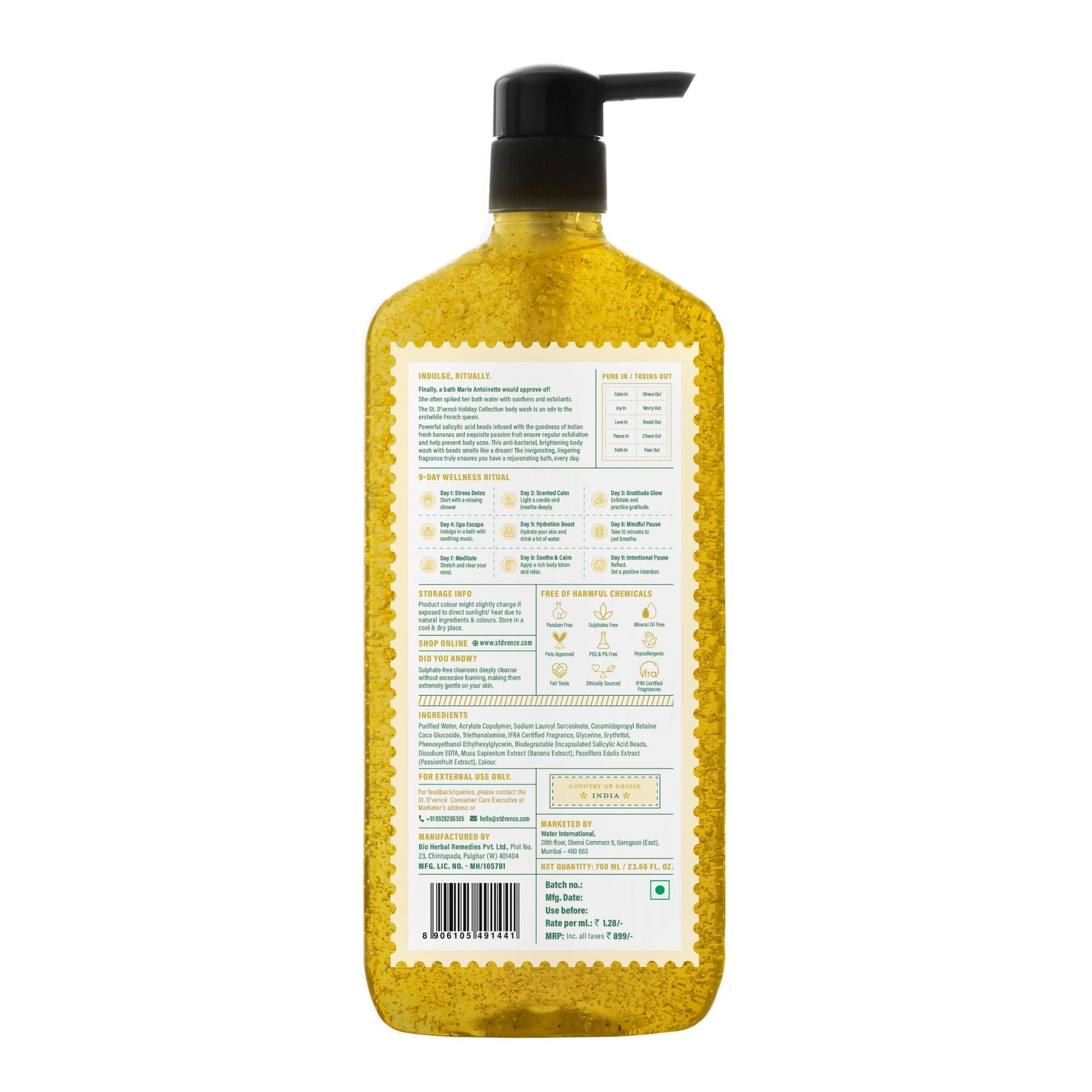 St. D'vencé The Summer Blend Body Wash With Salicylic Acid Beads