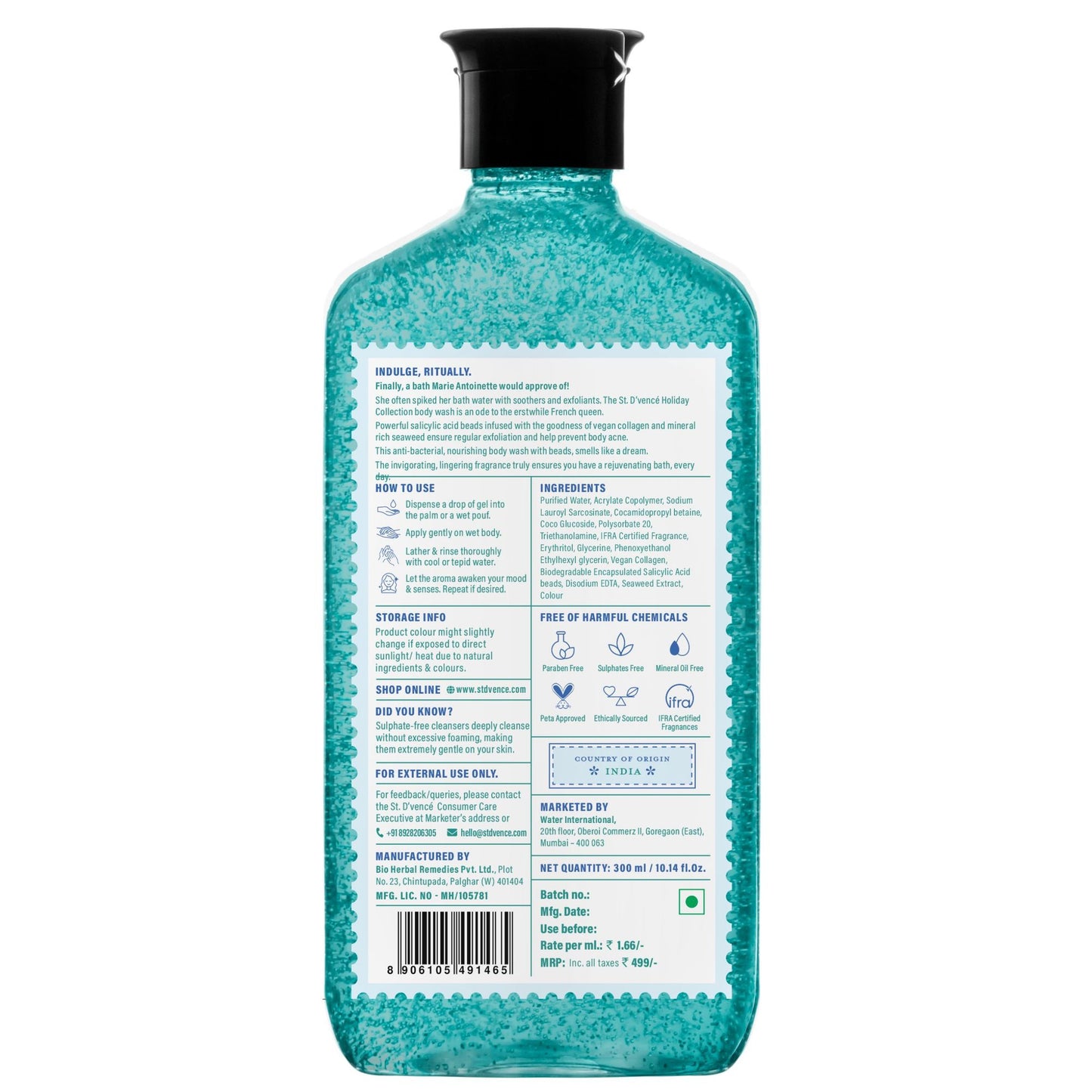 St. D'vencé Ocean Drop Body Wash