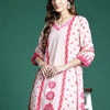 Dhiyona IE Ethnic Motifs Embroidered Panelled Pure Cotton Kurta with Trousers & Dupatta