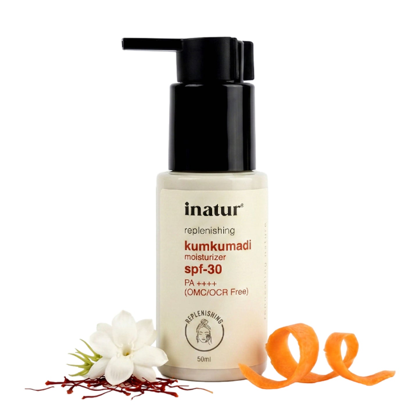 inatur Kumkumadi Sunscreen SPF 30 PA++++, Ayurvedic Moisturizer, No White Cast, UV Protection