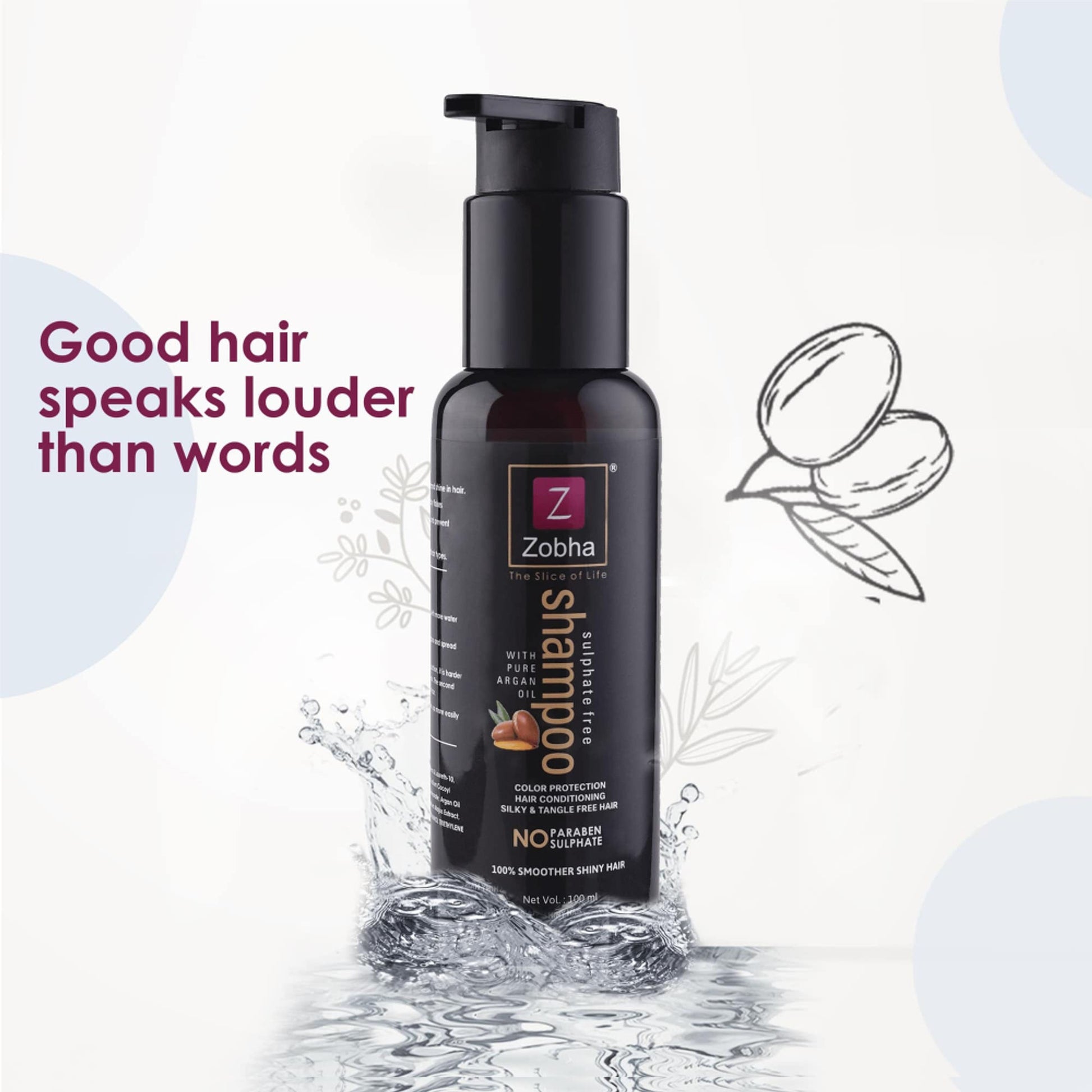 Zobha Pure Argan Oil Sulphate Free Shampoo