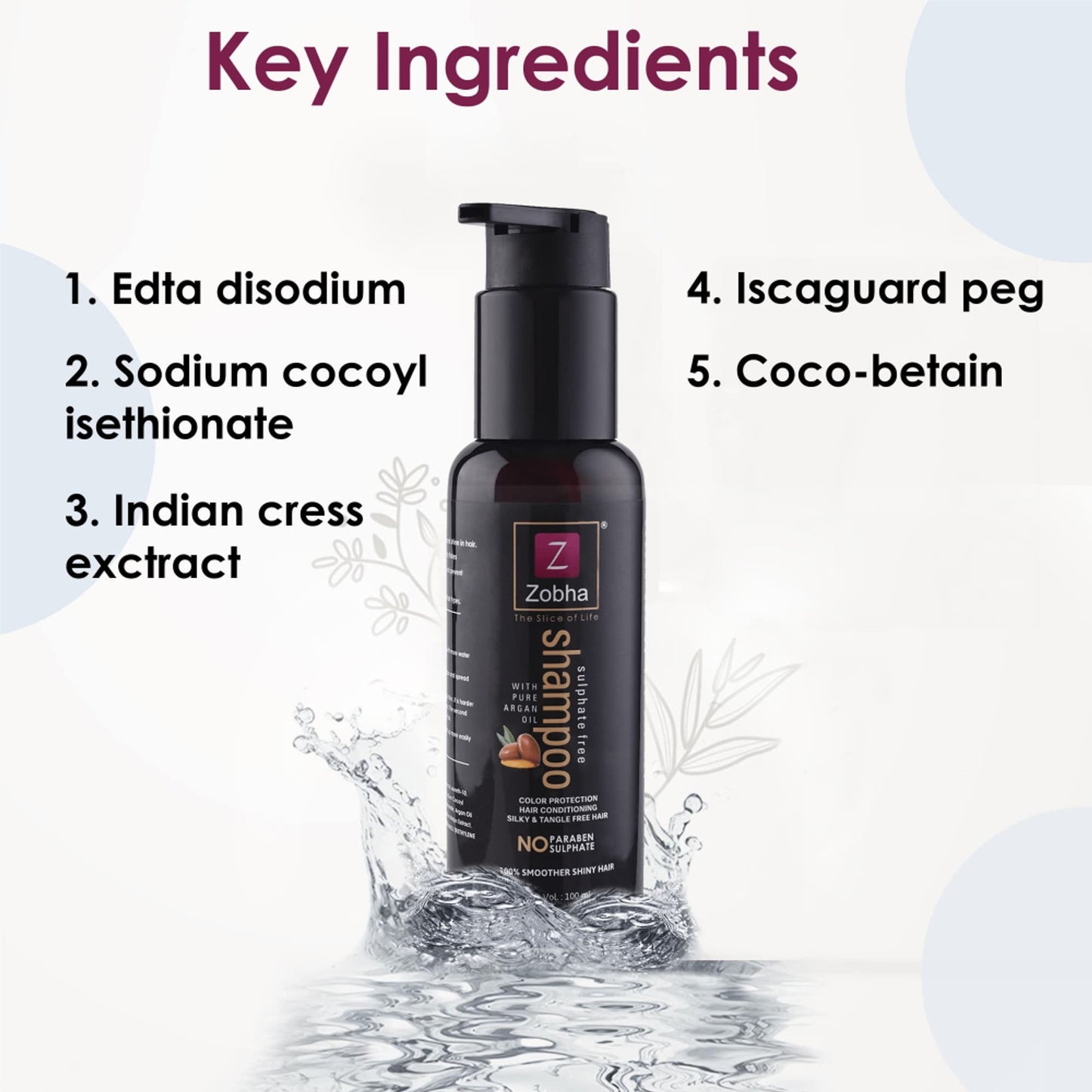 Zobha Pure Argan Oil Sulphate Free Shampoo