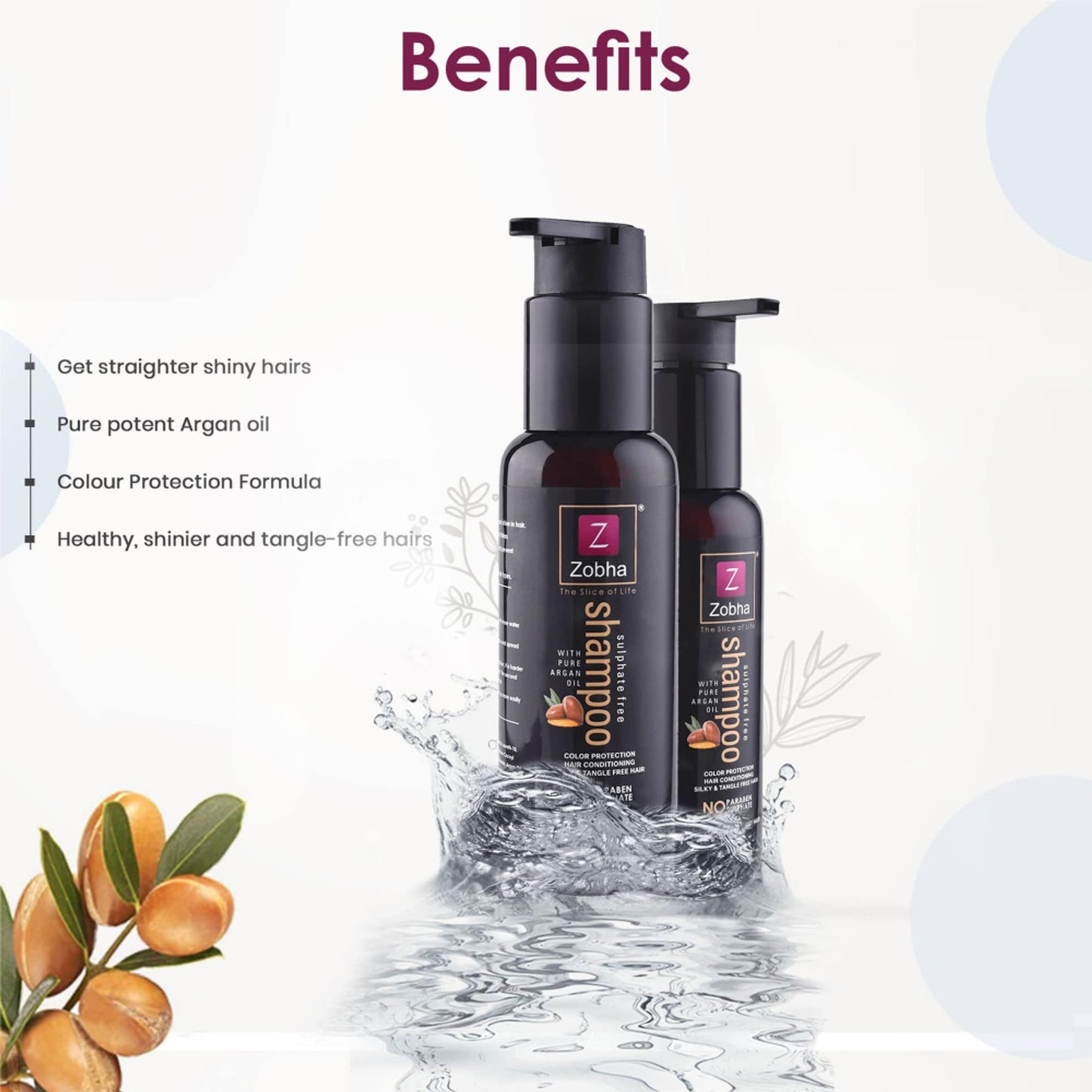 Zobha Pure Argan Oil Sulphate Free Shampoo