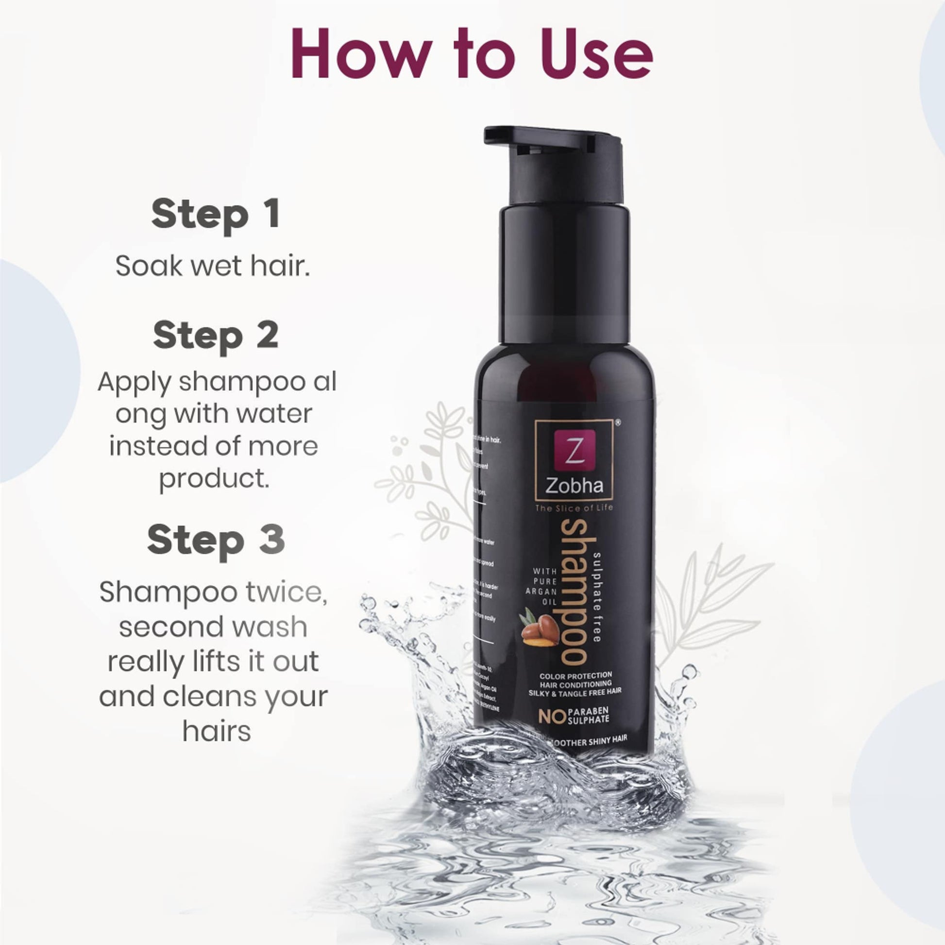 Zobha Pure Argan Oil Sulphate Free Shampoo