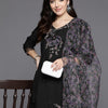 Indyancart IE Women Floral Embroidered Regular Thread Work Kurta with Trousers & With Dupatta