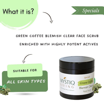 Mystiq Living Face Scrub & Exfoliator For Blackheads, Tan Removal For Glowing Skin With Walnut