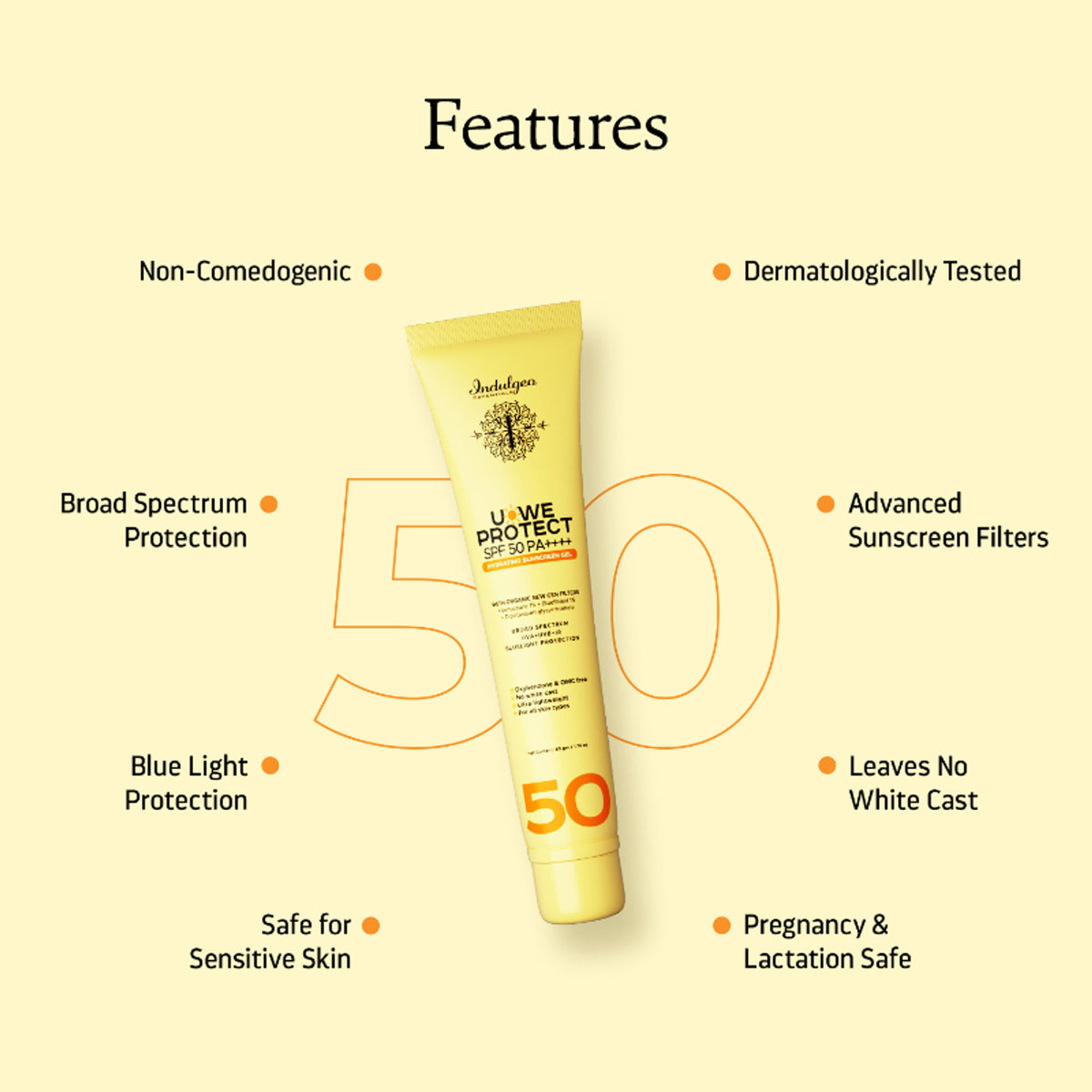 Indulgeo Essentials U-We Protect Ultra Light Sunscreen Gel Spf50 Pa++++ With Korean Uv Filters